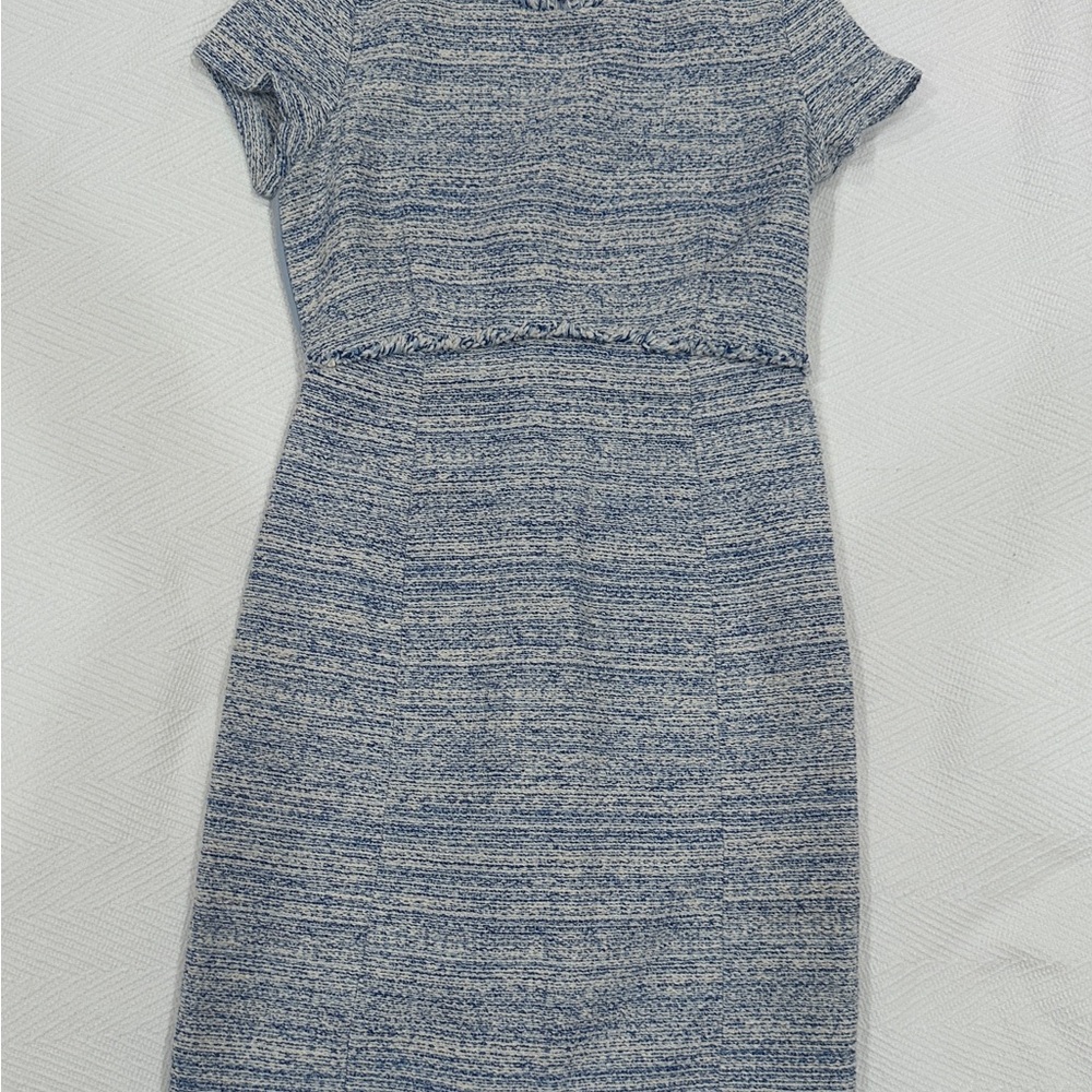 Seraphine Blue and White Textured Mini Dress